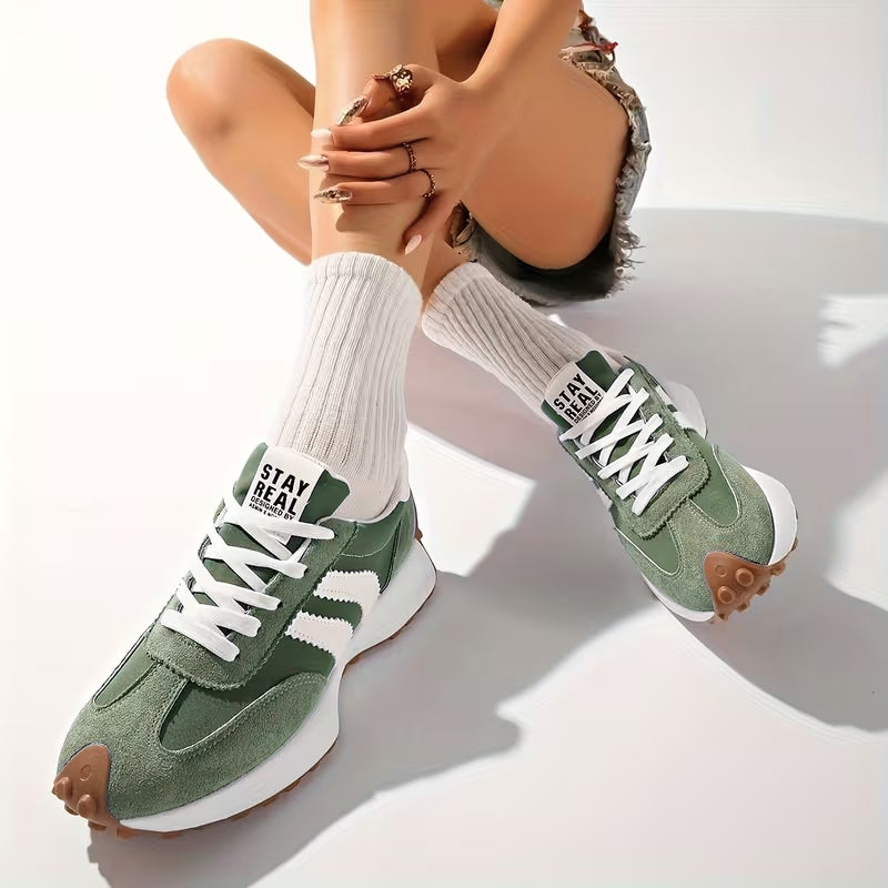 Retro sneakers met suedelook Dames