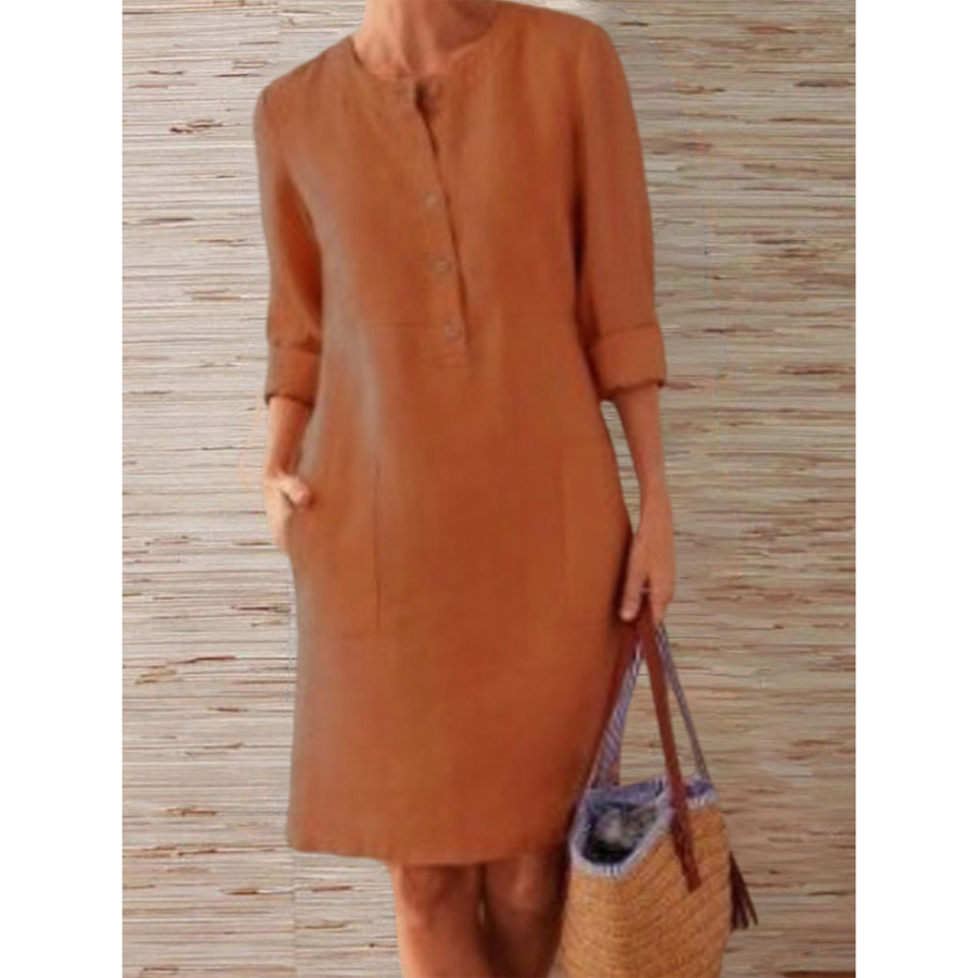 Midi jurk met knoopsluiting Dames