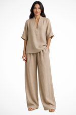 Tweedelige Lounge Set met V-Hals Dames