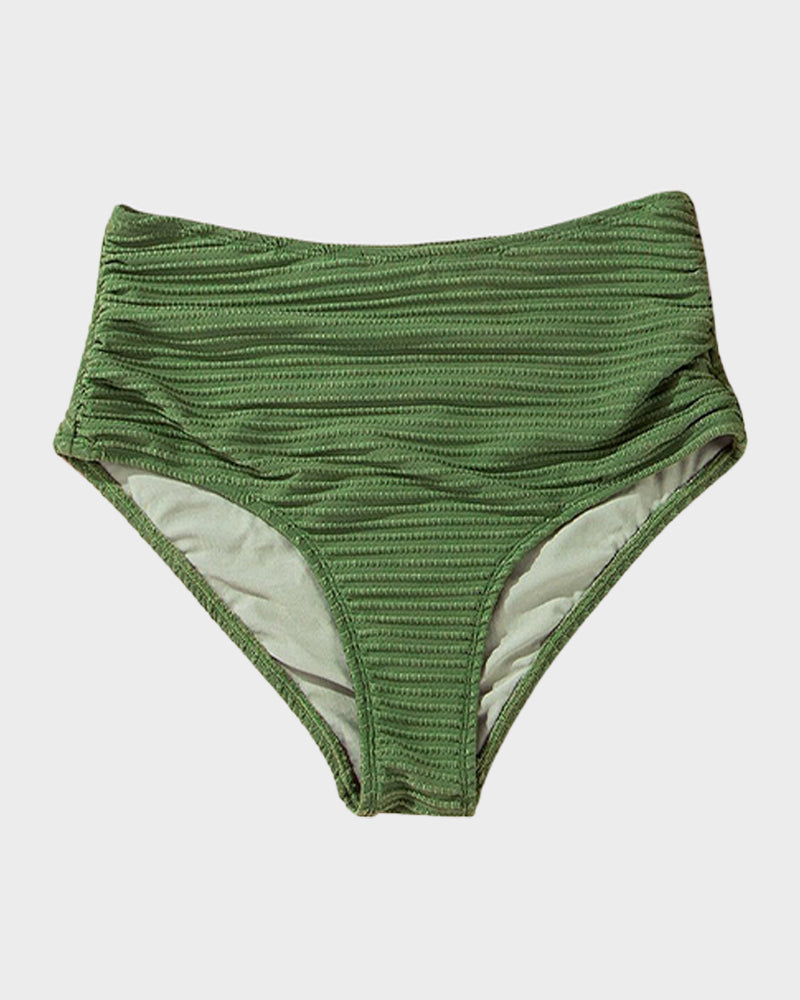 Geribde Bikini Set met Hoge Taille Dames