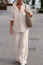 Tweedelige set met overhemd en broek Dames
