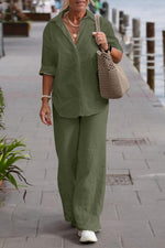 Tweedelige set met overhemd en broek Dames