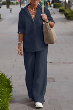 Tweedelige set met overhemd en broek Dames