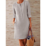 Midi jurk met knoopsluiting Dames