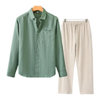 2-delige zomer set met overhemd en lange broek Heren