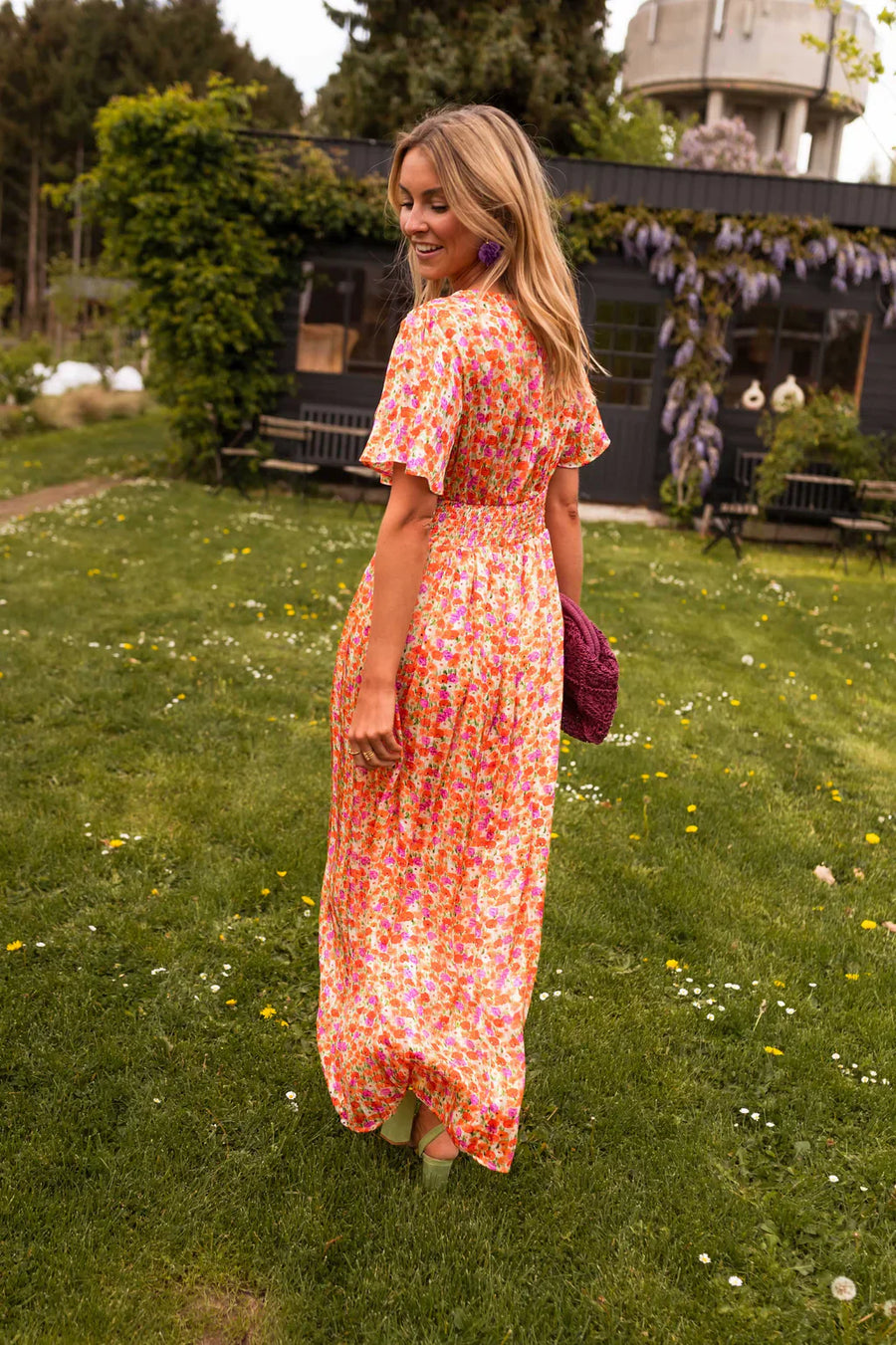 Maxi jurk met aansluitende taille Dames