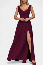 Mouwloze maxi jurk met split Dames