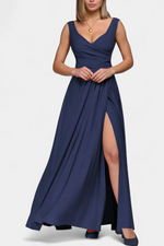 Mouwloze maxi jurk met split Dames