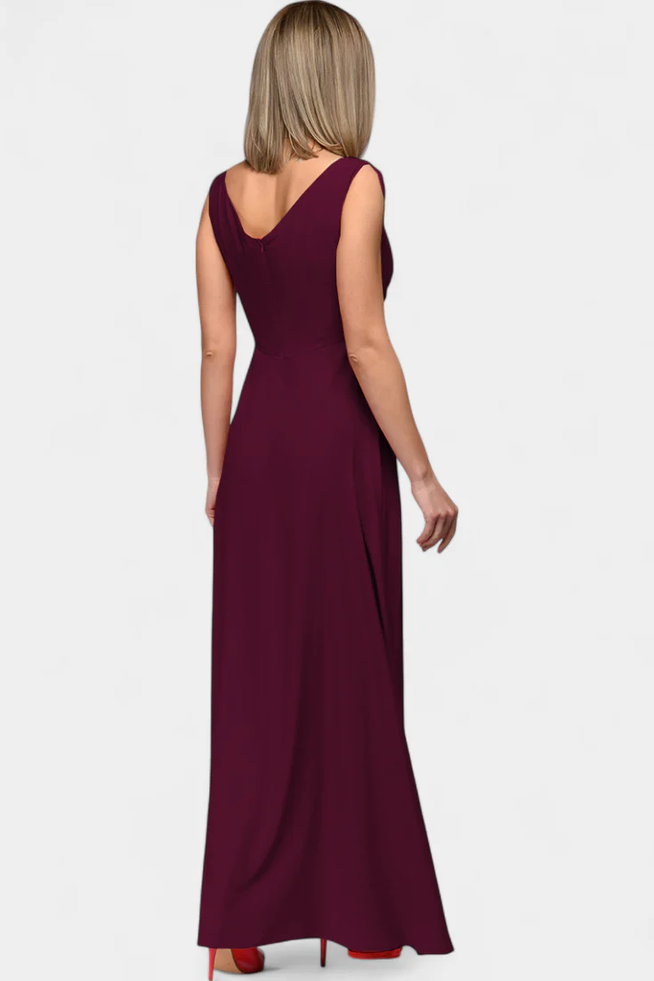 Mouwloze maxi jurk met split Dames