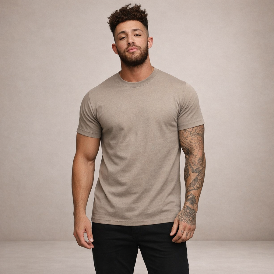 Slim fit T-shirt met ronde hals Heren