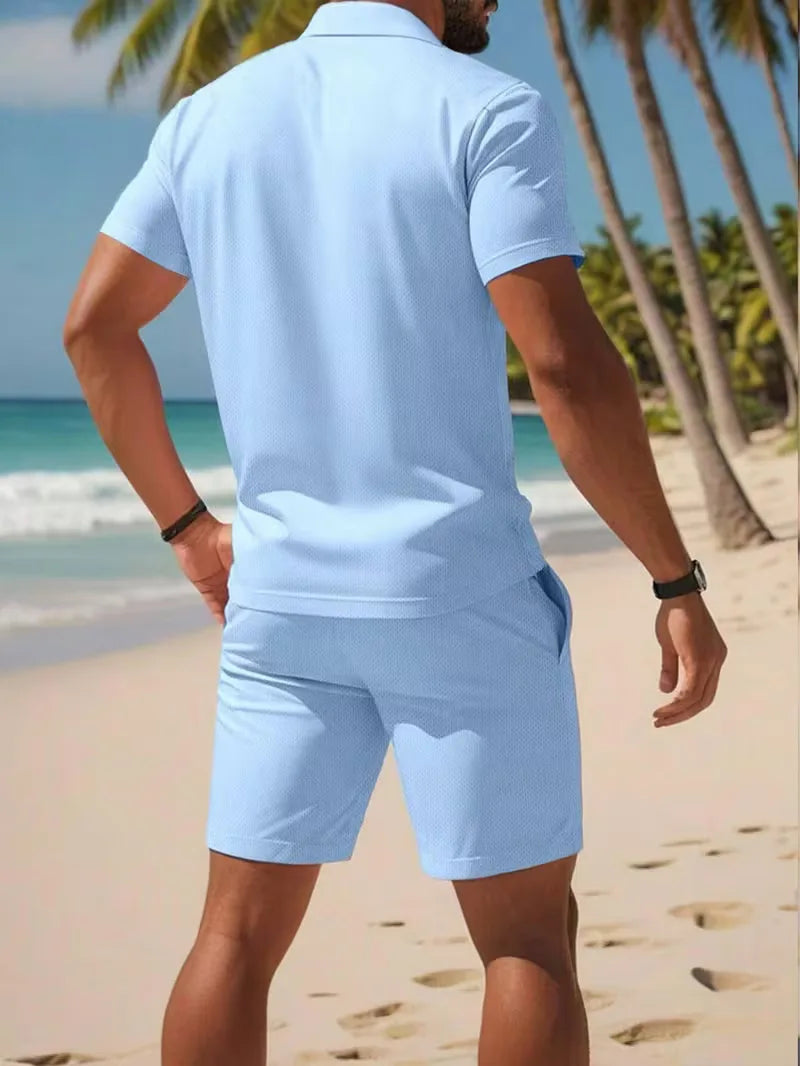 Zomer set met polo en korte broek Heren