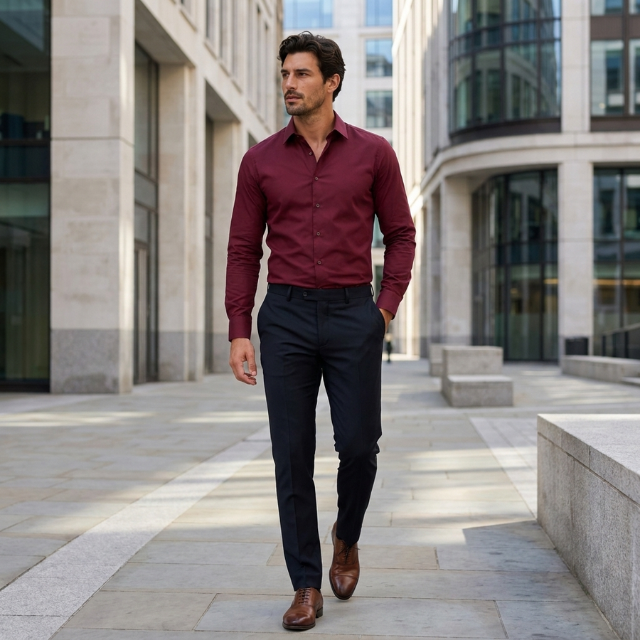 Slim fit overhemd met stretch Heren