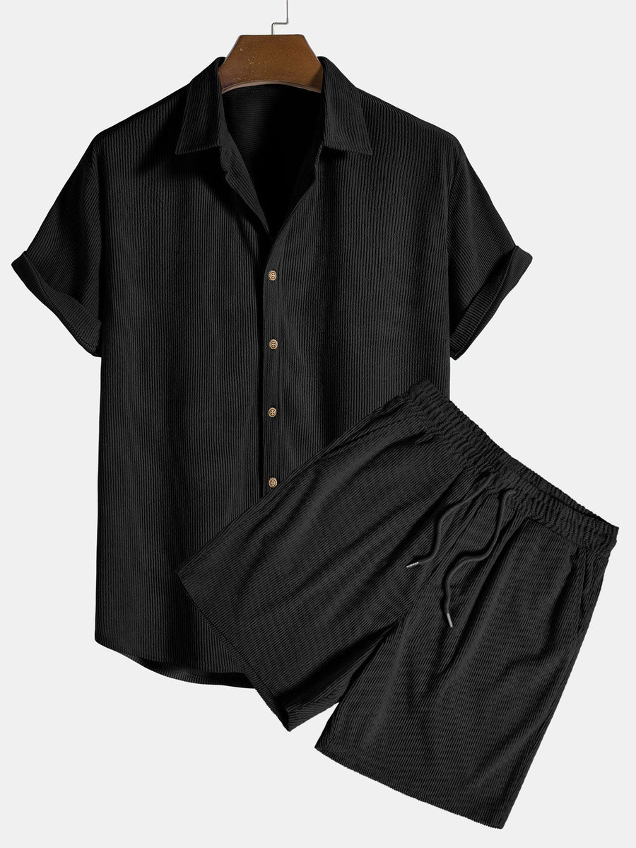 Zomer set met overhemd en korte broek Heren