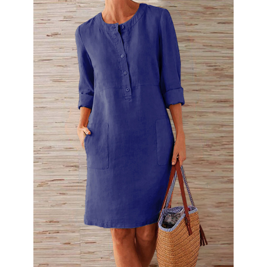 Midi jurk met knoopsluiting Dames