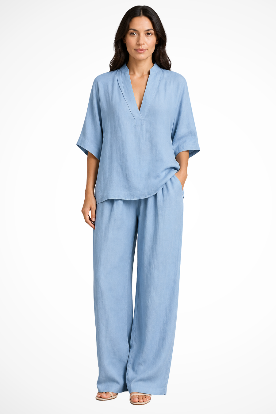 Tweedelige Lounge Set met V-Hals Dames