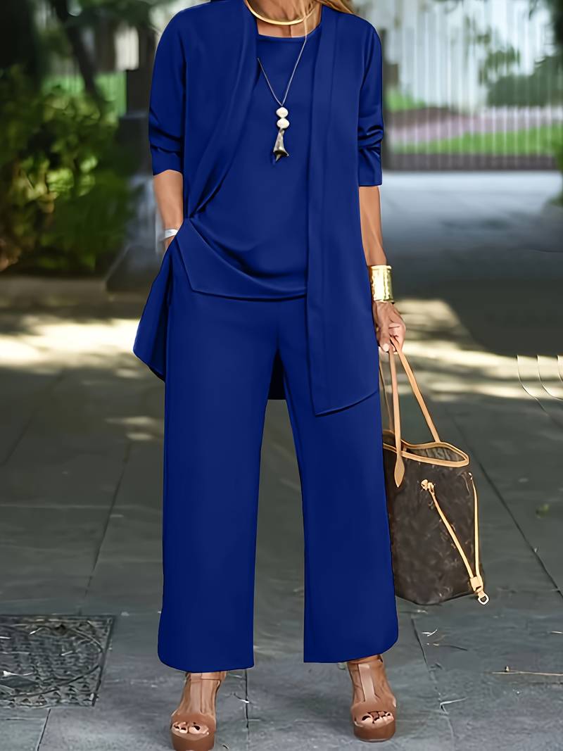 Driedelige set met wijde broek Dames