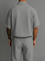 Heren set met V-hals en rechte broek