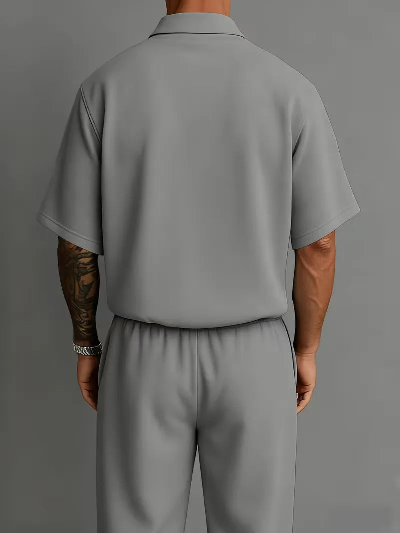 Heren set met V-hals en rechte broek