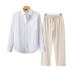 2-delige zomer set met overhemd en lange broek Heren