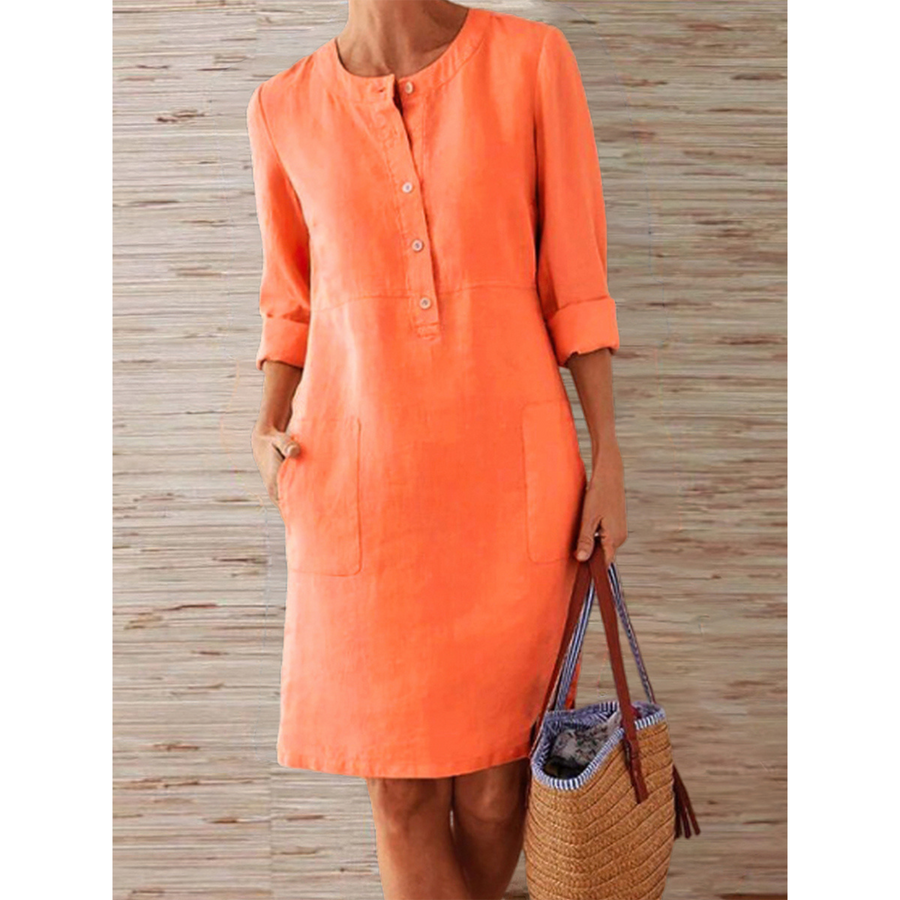 Midi jurk met knoopsluiting Dames