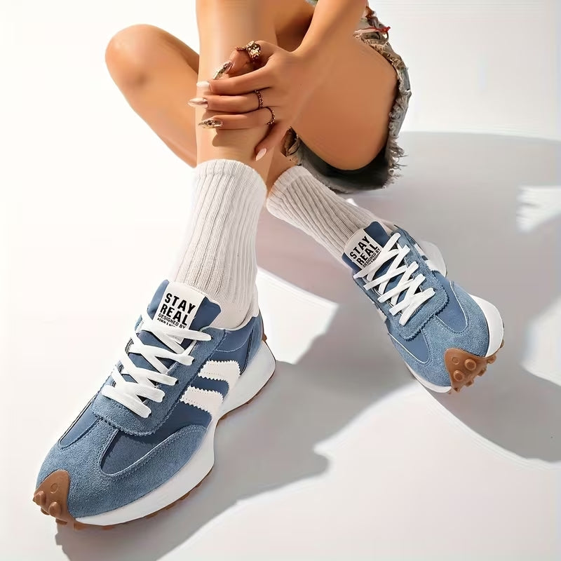 Retro sneakers met suedelook Dames