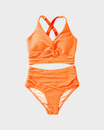 Geribde Bikini Set met Hoge Taille Dames