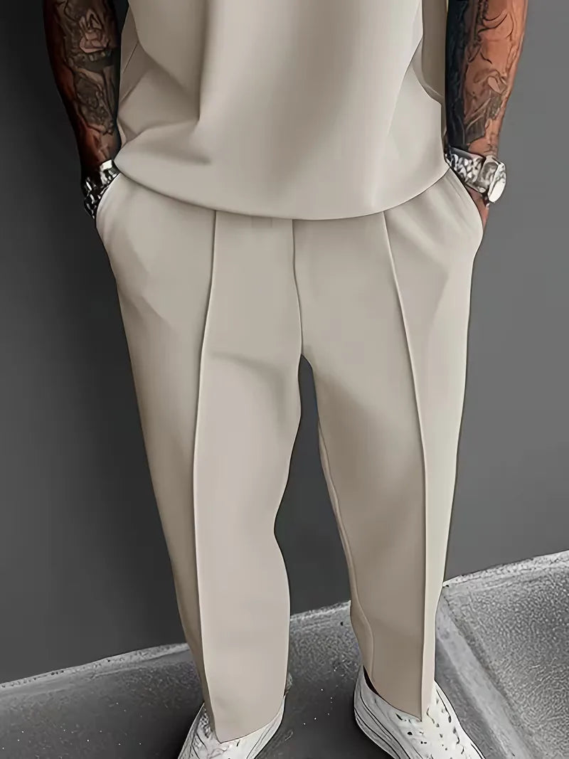 Heren set met V-hals en rechte broek