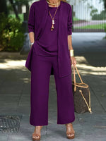 Driedelige set met wijde broek Dames