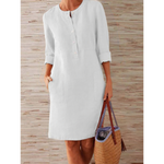 Midi jurk met knoopsluiting Dames