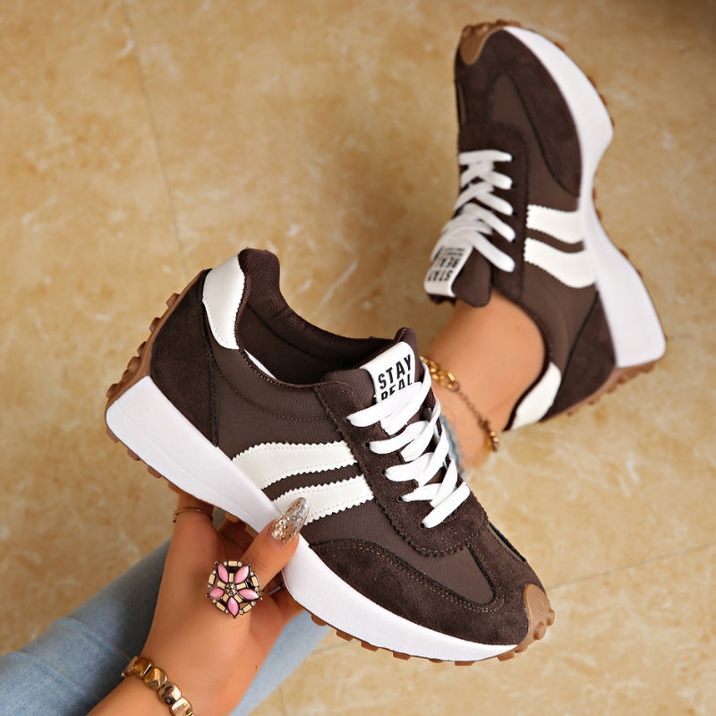Retro sneakers met suedelook Dames