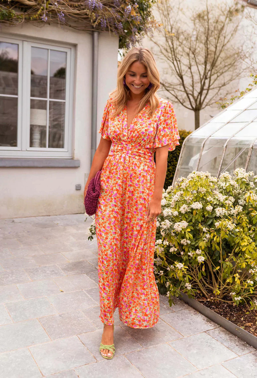 Maxi jurk met aansluitende taille Dames