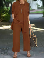 Driedelige set met wijde broek Dames