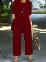 Driedelige set met wijde broek Dames