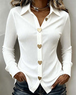 Blouse Dames met Hartvormige Knopen
