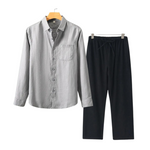 2-delige zomer set met overhemd en lange broek Heren