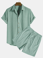 Zomer set met overhemd en korte broek Heren
