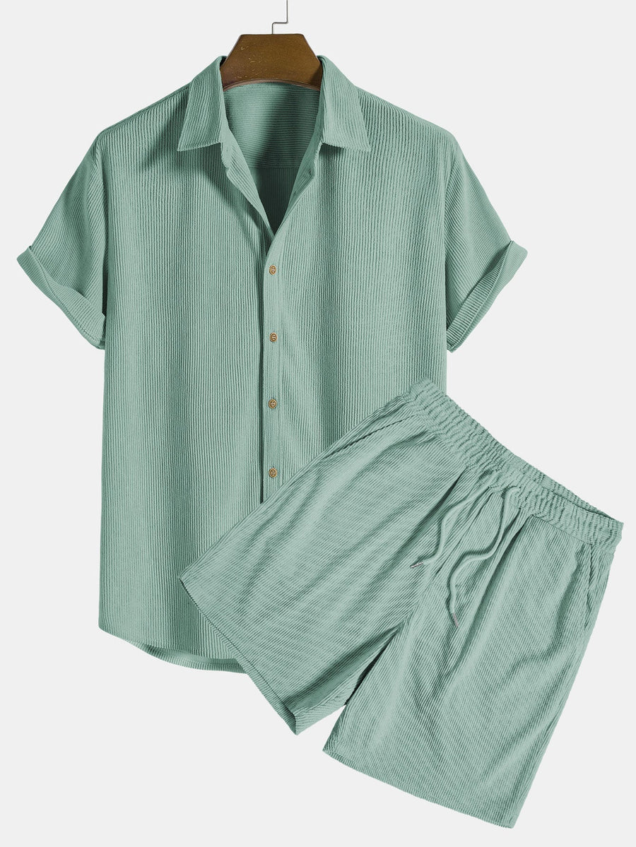 Zomer set met overhemd en korte broek Heren