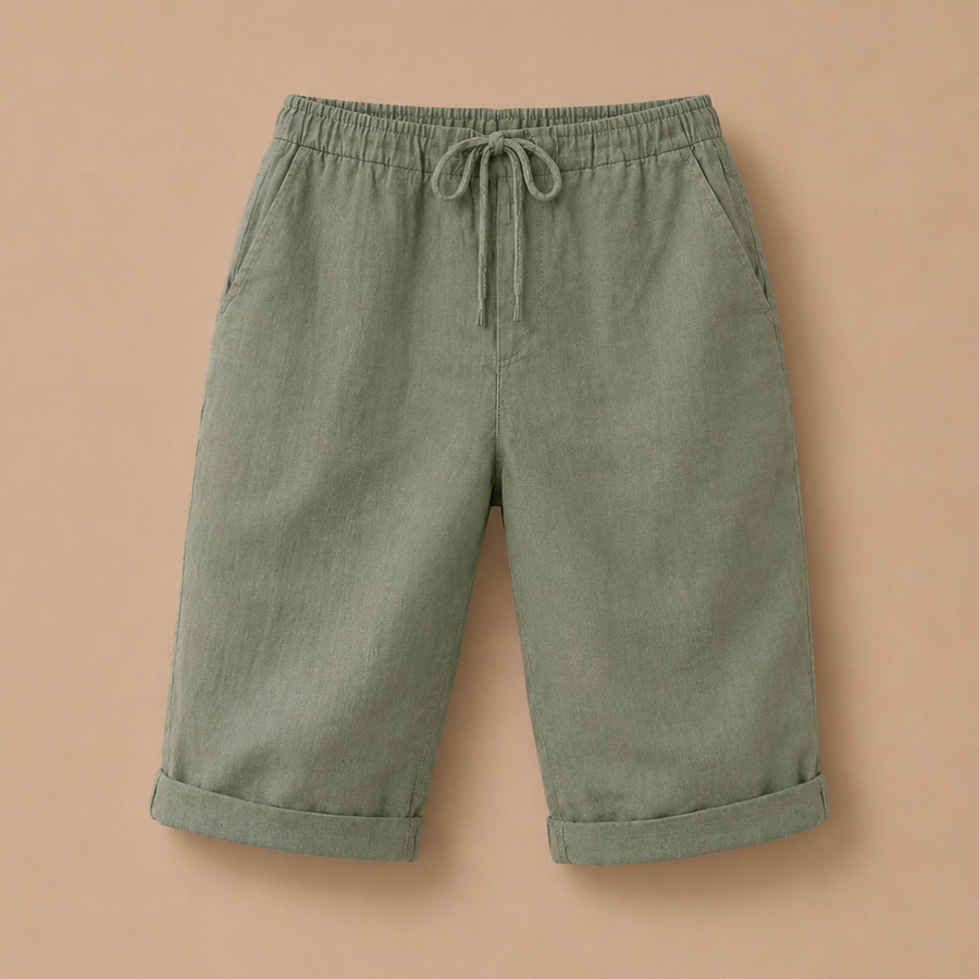 Capribroek met elastische tailleband Dames