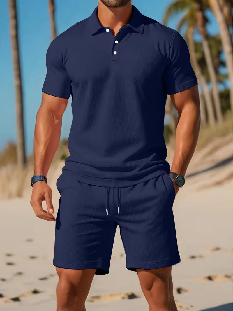Zomer set met polo en korte broek Heren