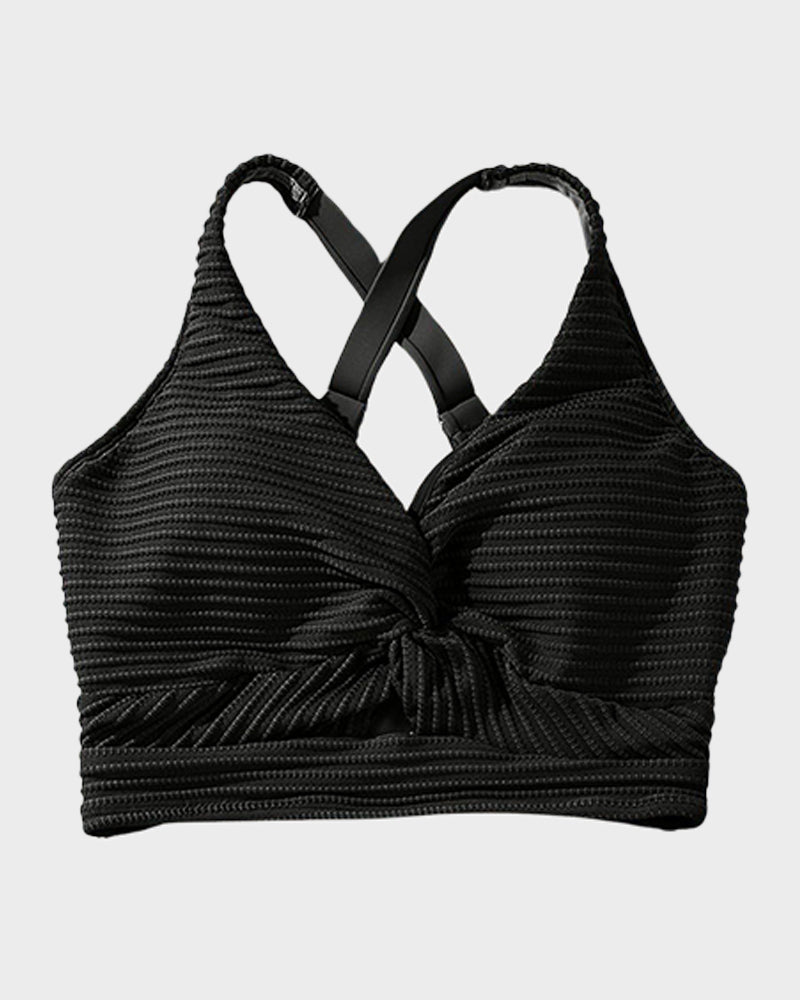 Geribde Bikini Set met Hoge Taille Dames