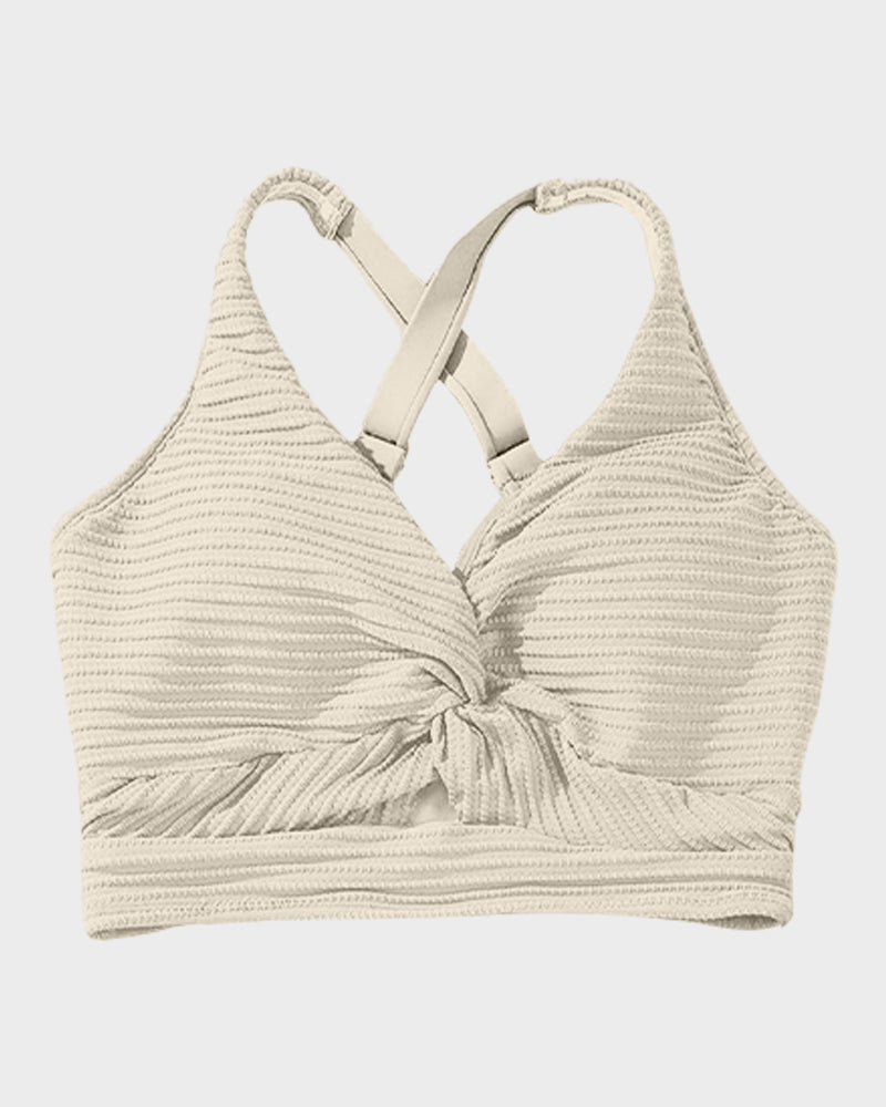 Geribde Bikini Set met Hoge Taille Dames