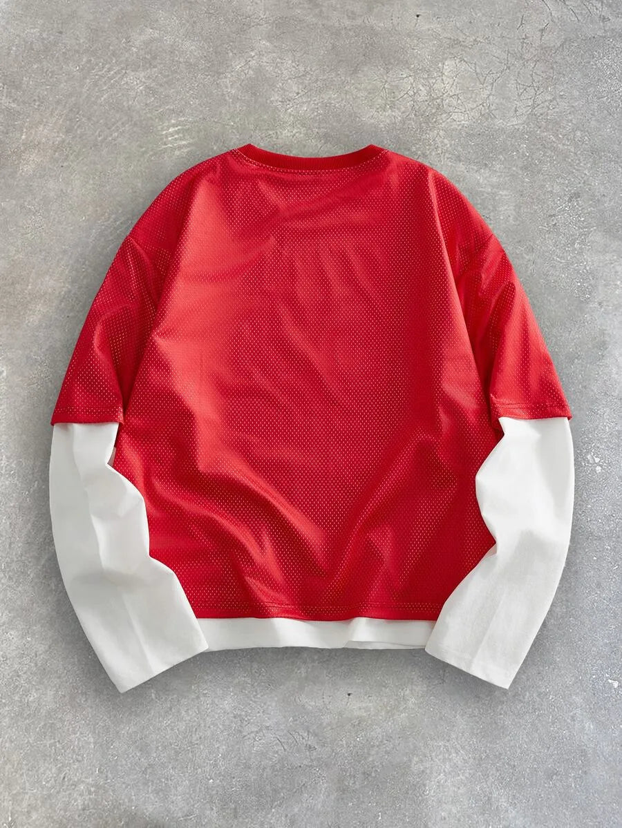 Shirt Heren met Patchwork Mouwen