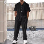 Tweedelige set met korte mouwen en lange broek Heren