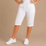 Capribroek met elastische tailleband Dames