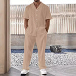Tweedelige set met korte mouwen en lange broek Heren