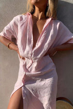Maxi blousejurk met knoopsluiting Dames