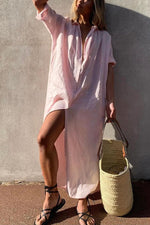 Maxi blousejurk met knoopsluiting Dames