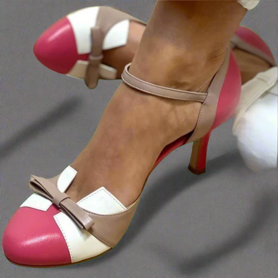 PU leren hakken met strikdetail Dames