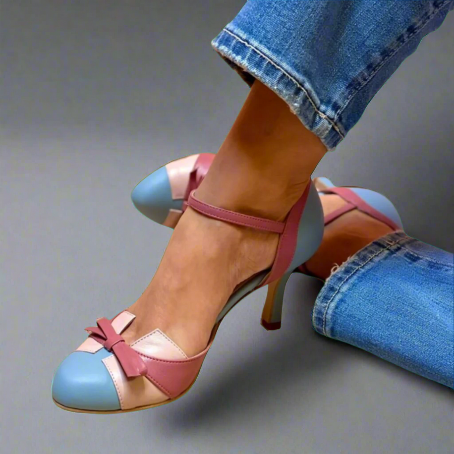 PU leren hakken met strikdetail Dames