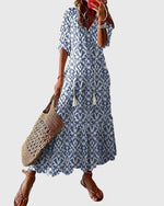 Boho maxi jurk met print Dames